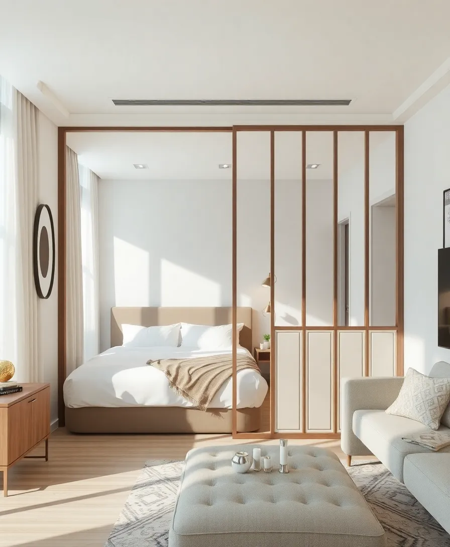 22 Elegant Small Apartment Decorating Ideas That Maximize Space (Check Out #6!) - 10. Creative Room Dividers