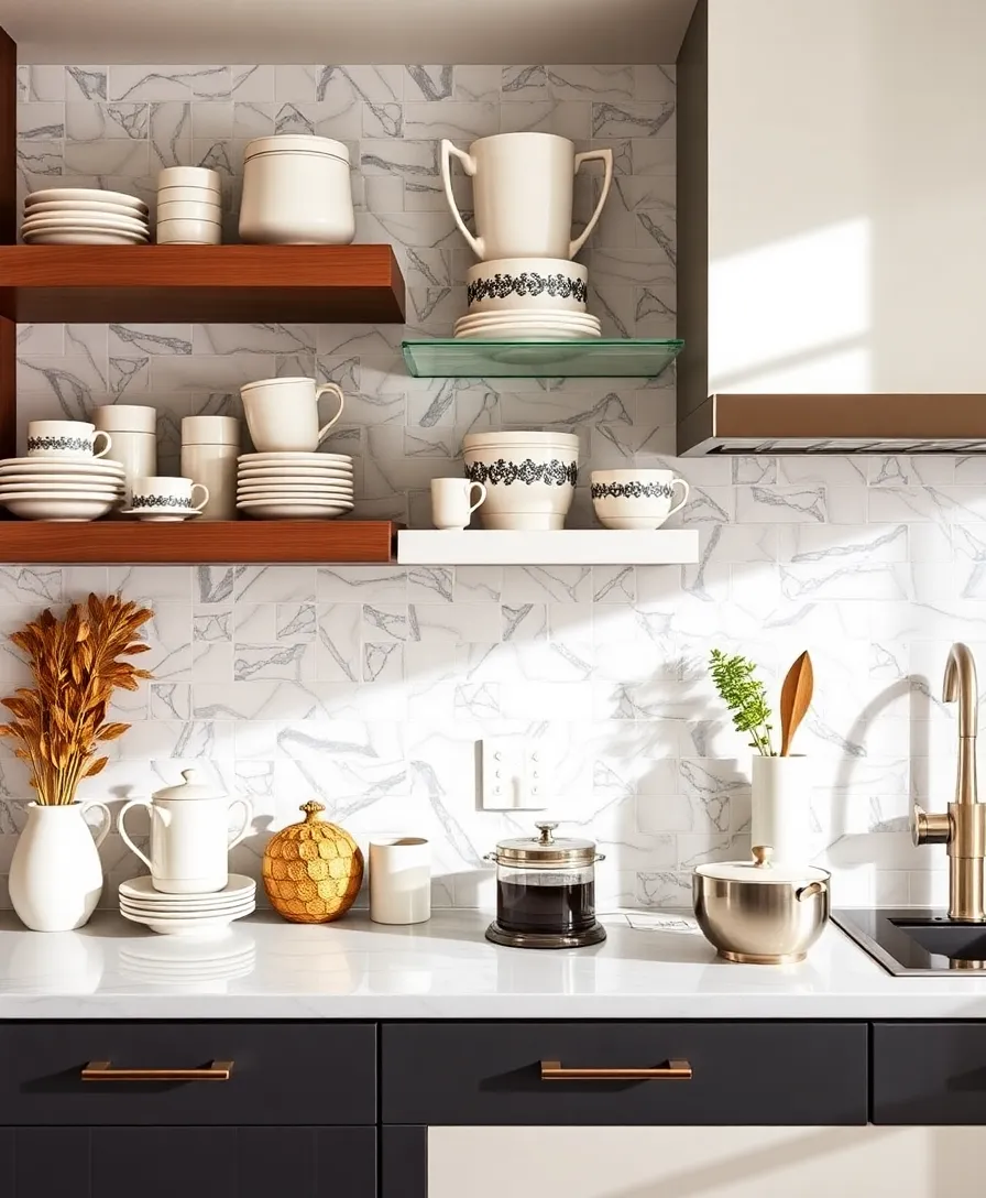 22 Elegant Small Apartment Decorating Ideas That Maximize Space (Check Out #6!) - 18. Stylish Kitchen Accessories