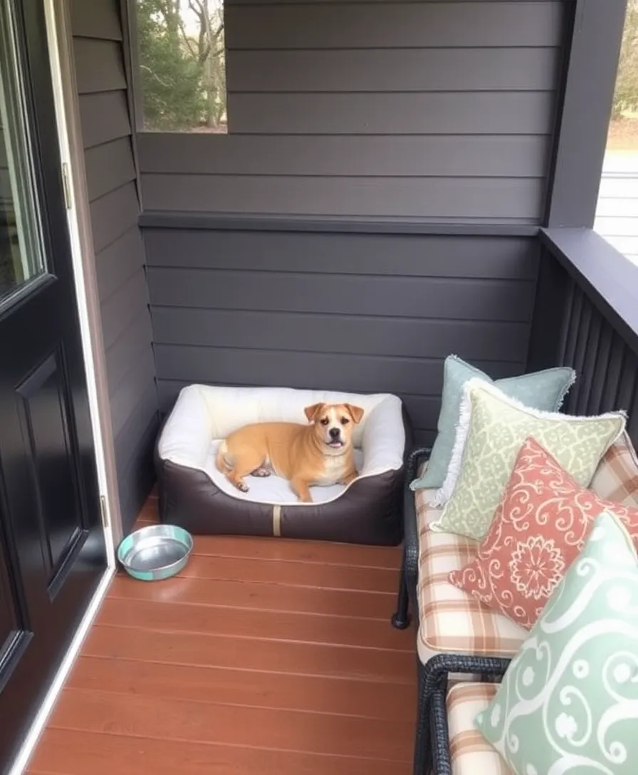 22 Small Porch Decorating Ideas That'll Make You Want to Spend All Day Outside! - 19. Pet-Friendly Decor
