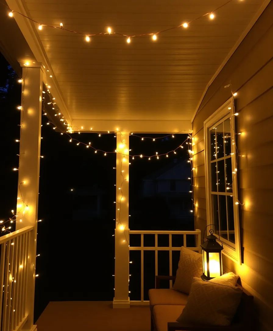 22 Small Porch Decorating Ideas That'll Make You Want to Spend All Day Outside! - 2. String Lights Magic
