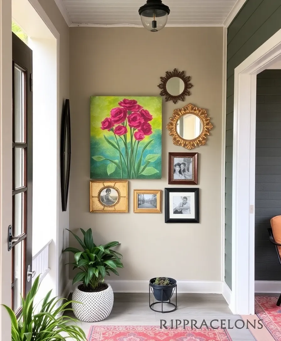 22 Small Porch Decorating Ideas That'll Make You Want to Spend All Day Outside! - 15. Artistic Wall Decor