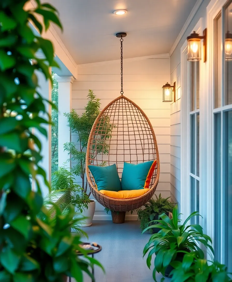22 Small Porch Decorating Ideas That'll Make You Want to Spend All Day Outside! - 5. Hanging Chairs for Relaxation