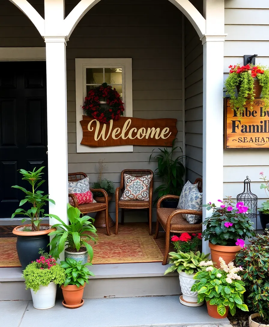 22 Small Porch Decorating Ideas That'll Make You Want to Spend All Day Outside! - 11. Personalized Welcome Sign