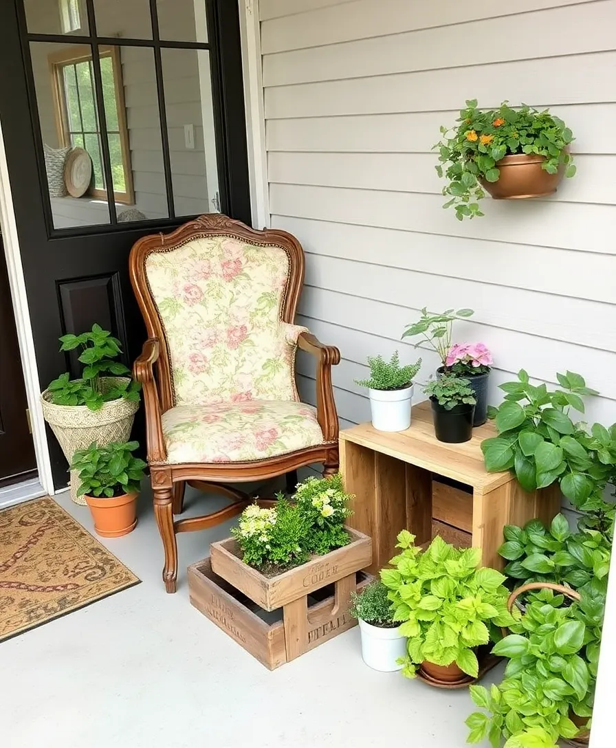 22 Small Porch Decorating Ideas That'll Make You Want to Spend All Day Outside! - 13. Repurposed Vintage Finds