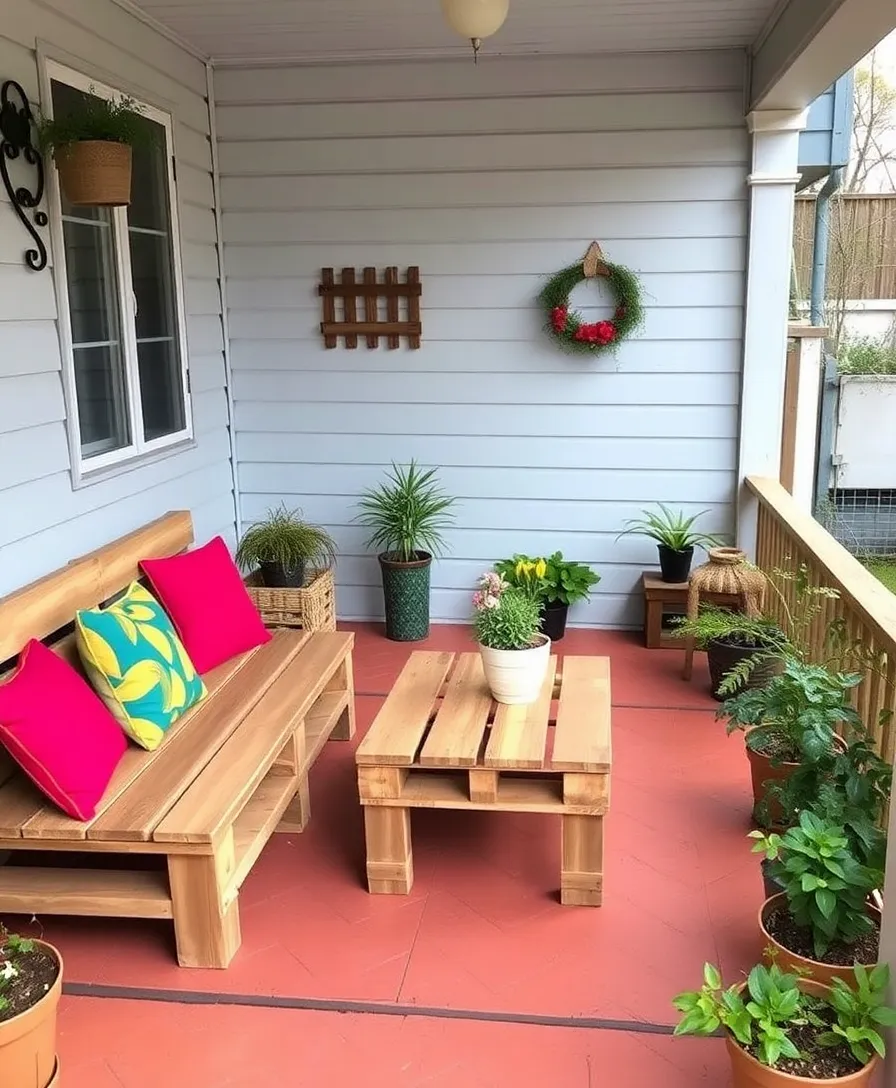 22 Small Porch Decorating Ideas That'll Make You Want to Spend All Day Outside! - 9. DIY Pallet Furniture