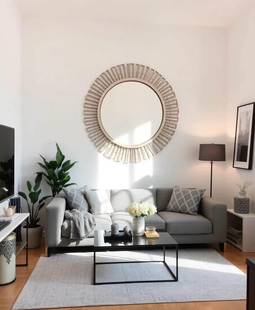 21 Minimalist Small Living Room Decor Hacks to Maximize Your Tiny Space (You'll Love #9!) - 3. Incorporate Mirrors to Reflect Light