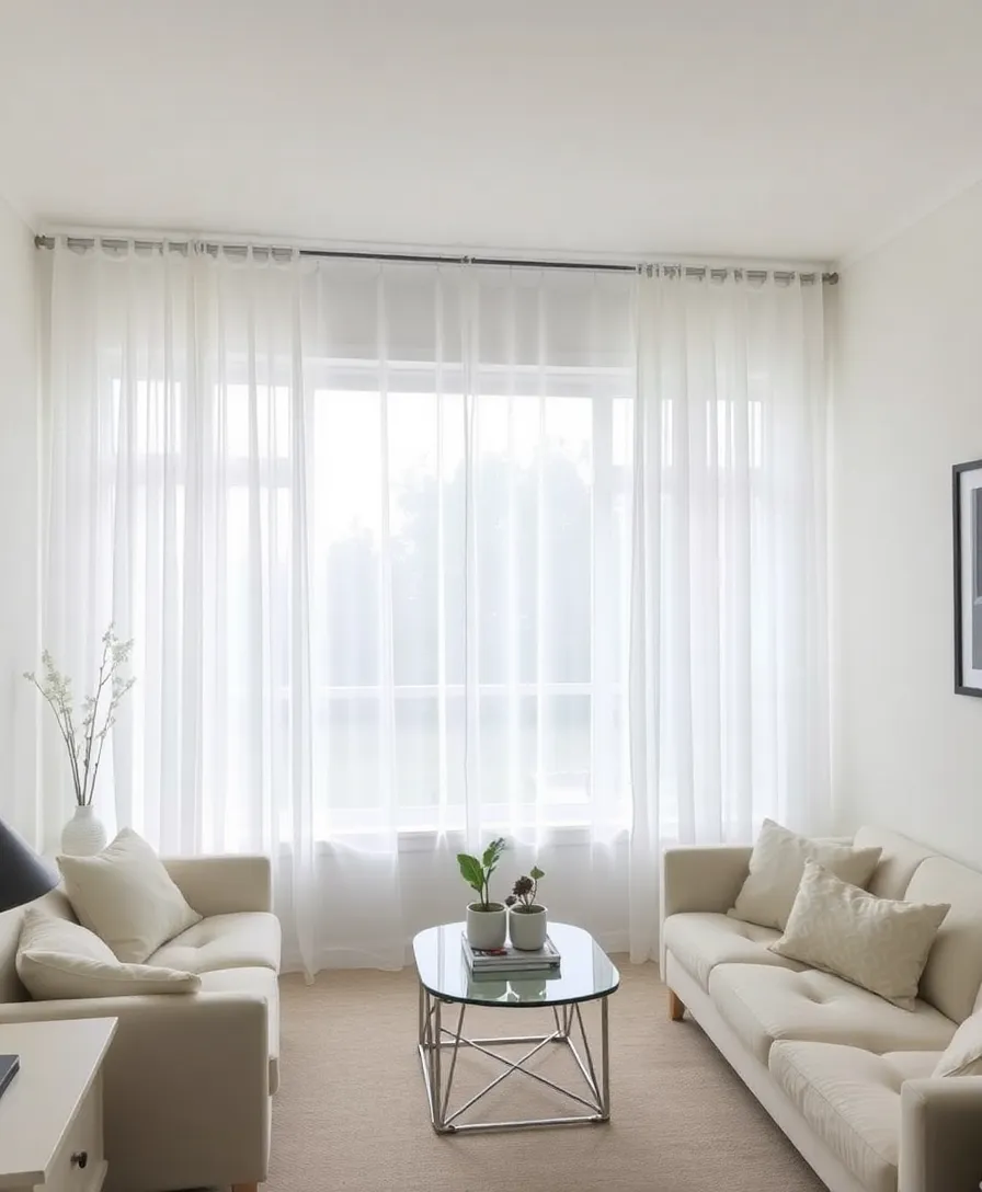 21 Minimalist Small Living Room Decor Hacks to Maximize Your Tiny Space (You'll Love #9!) - 10. Keep Window Treatments Simple