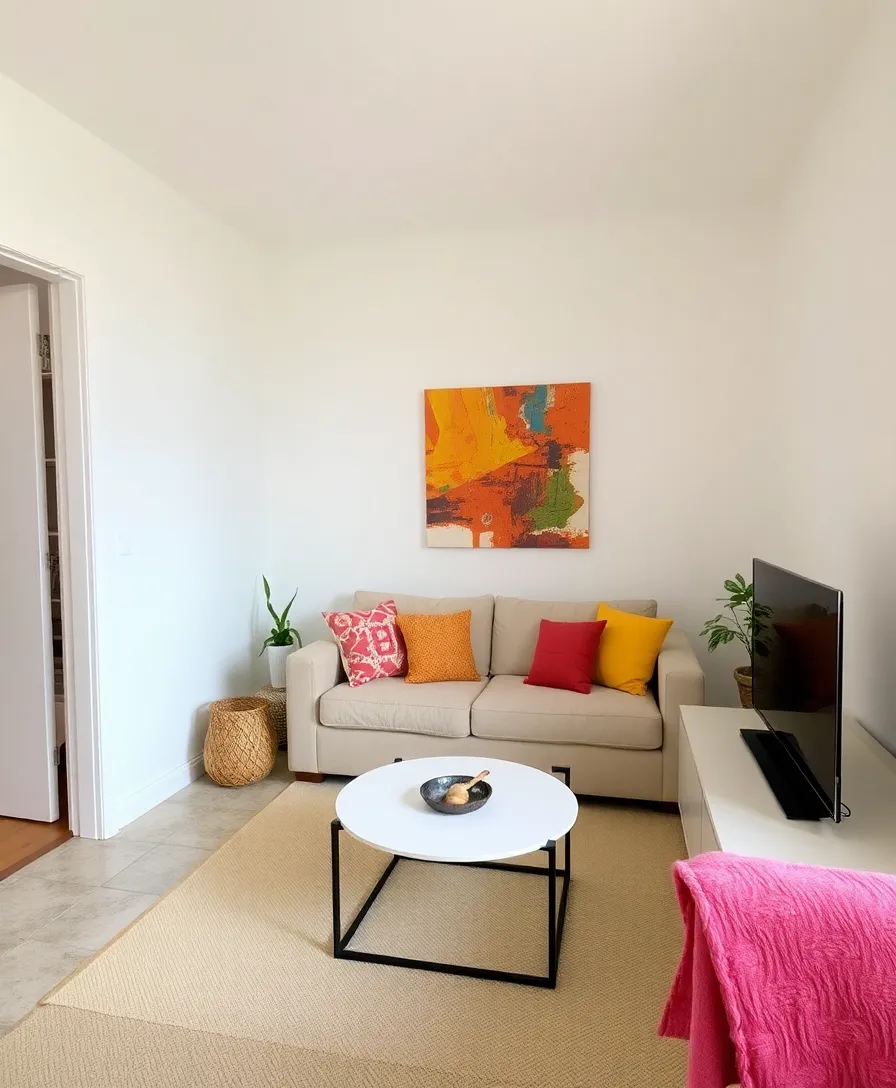 21 Minimalist Small Living Room Decor Hacks to Maximize Your Tiny Space (You'll Love #9!) - 16. Use Color Accents Sparingly