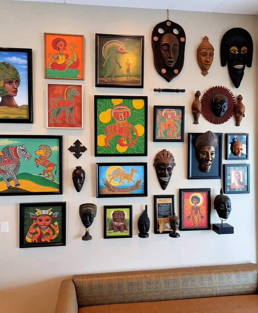 12 Afro Bohemian Style Decor Ideas That Will Transform Your Space Into a Cultural Oasis! - 3. Statement Art Pieces
