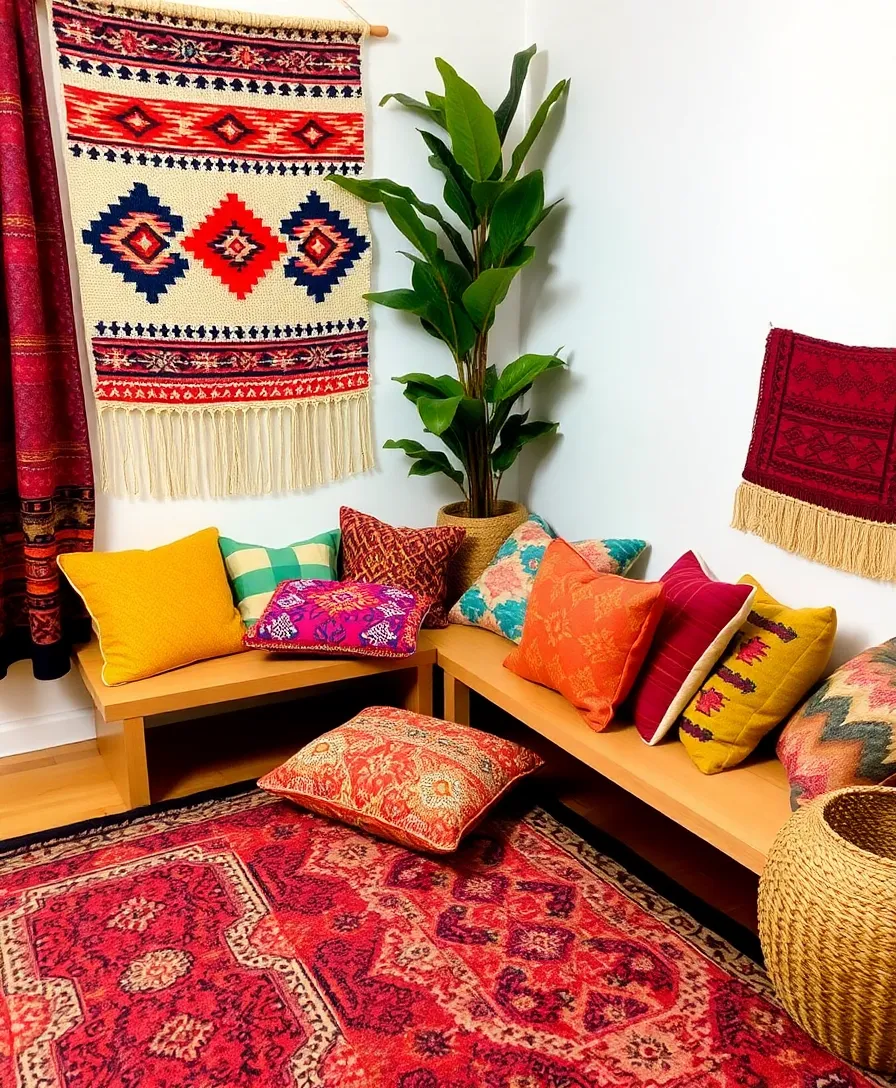 12 Afro Bohemian Style Decor Ideas That Will Transform Your Space Into a Cultural Oasis! - 1. Vibrant Textiles