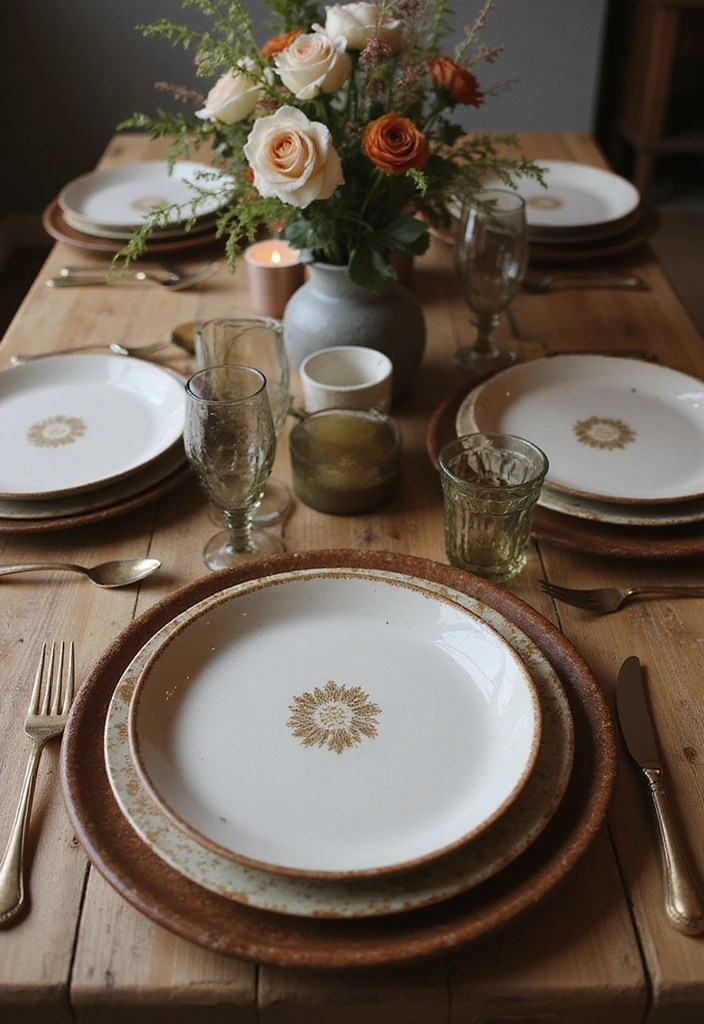 15 Enchanting English Cottage Decor Ideas That'll Make Your Home Feel Like a Fairytale! - 12. Use Rustic Tableware