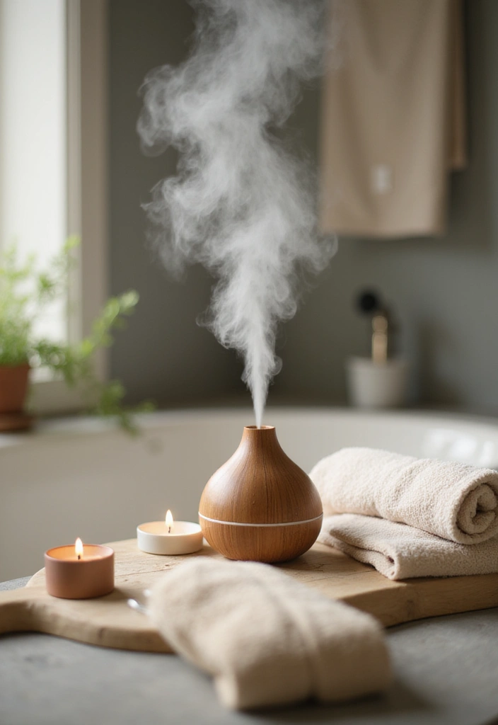 21 Zen Bathroom Decor Ideas That Will Transform Your Space into a Tranquil Oasis! - 8. Essential Oil Diffusers
