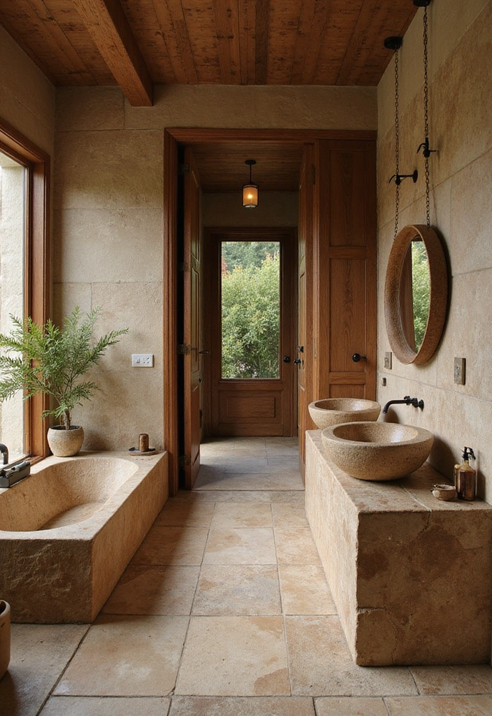 21 Zen Bathroom Decor Ideas That Will Transform Your Space into a Tranquil Oasis! - 10. Natural Stone Elements