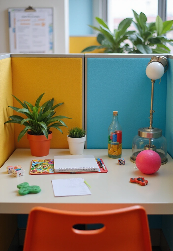 21 Cubicle Decor Ideas That'll Transform Your Workspace into a Productivity Paradise! - 17. Fun Desk Toys