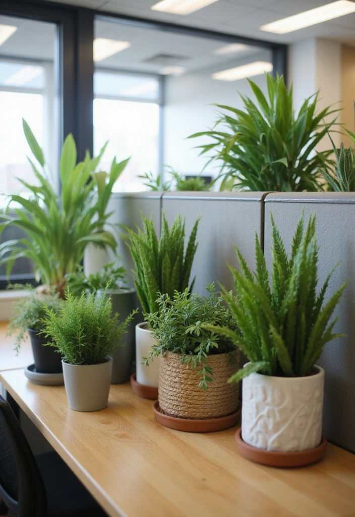 21 Cubicle Decor Ideas That'll Transform Your Workspace into a Productivity Paradise! - 20. Desk Plants for Air Quality