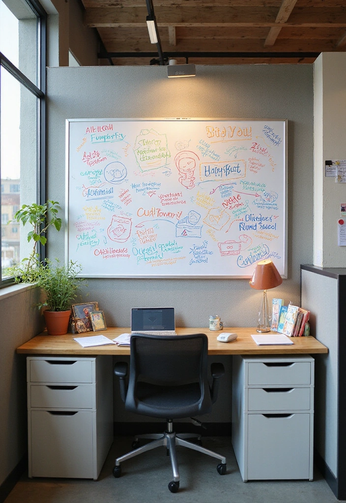 21 Cubicle Decor Ideas That'll Transform Your Workspace into a Productivity Paradise! - 15. Interactive Whiteboard
