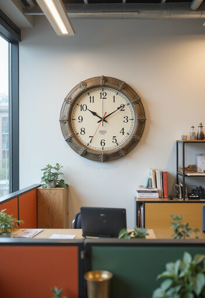 21 Cubicle Decor Ideas That'll Transform Your Workspace into a Productivity Paradise! - 18. Eye-Catching Clock