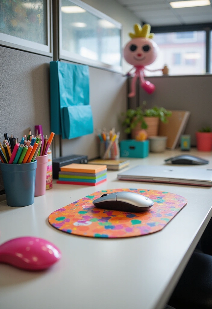 21 Cubicle Decor Ideas That'll Transform Your Workspace into a Productivity Paradise! - 5. Colorful Desk Accessories