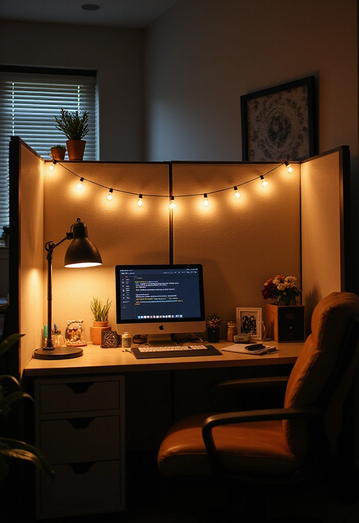 21 Cubicle Decor Ideas That'll Transform Your Workspace into a Productivity Paradise! - 7. Unique Lighting Solutions