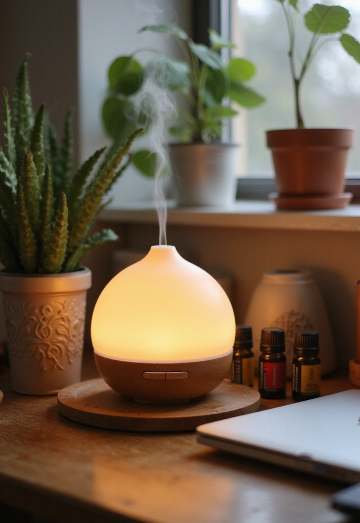 21 Cubicle Decor Ideas That'll Transform Your Workspace into a Productivity Paradise! - 13. Mood-Boosting Aromatherapy