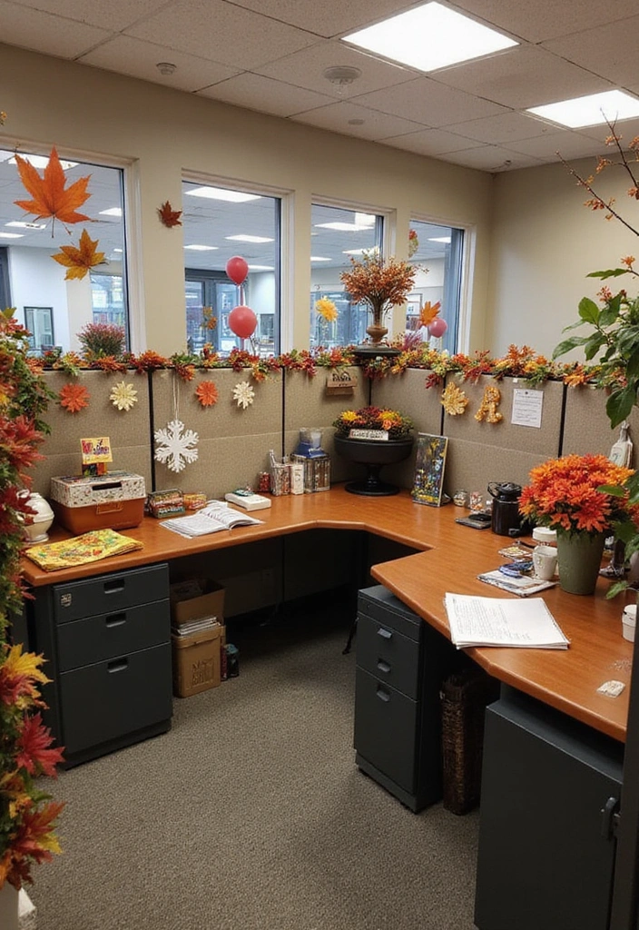 21 Cubicle Decor Ideas That'll Transform Your Workspace into a Productivity Paradise! - 19. Seasonal Decor