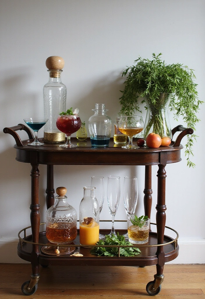 21 Vintage Home Decor Ideas That'll Make Your Space Feel Like a Time Capsule! - 18. Vintage Barware