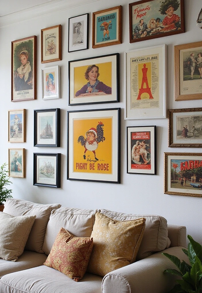 21 Vintage Home Decor Ideas That'll Make Your Space Feel Like a Time Capsule! - 6. Vintage Wall Art