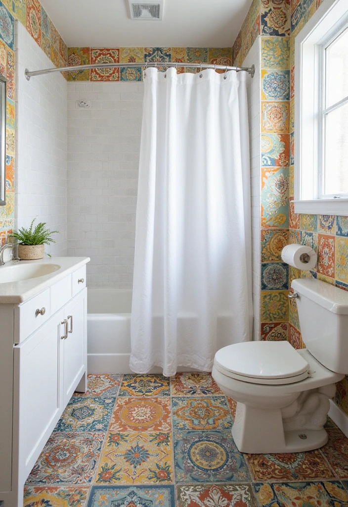 21 Jaw-Dropping Bathroom Decorating Ideas That Will Transform Your Space! - 5. Colorful Accent Tiles