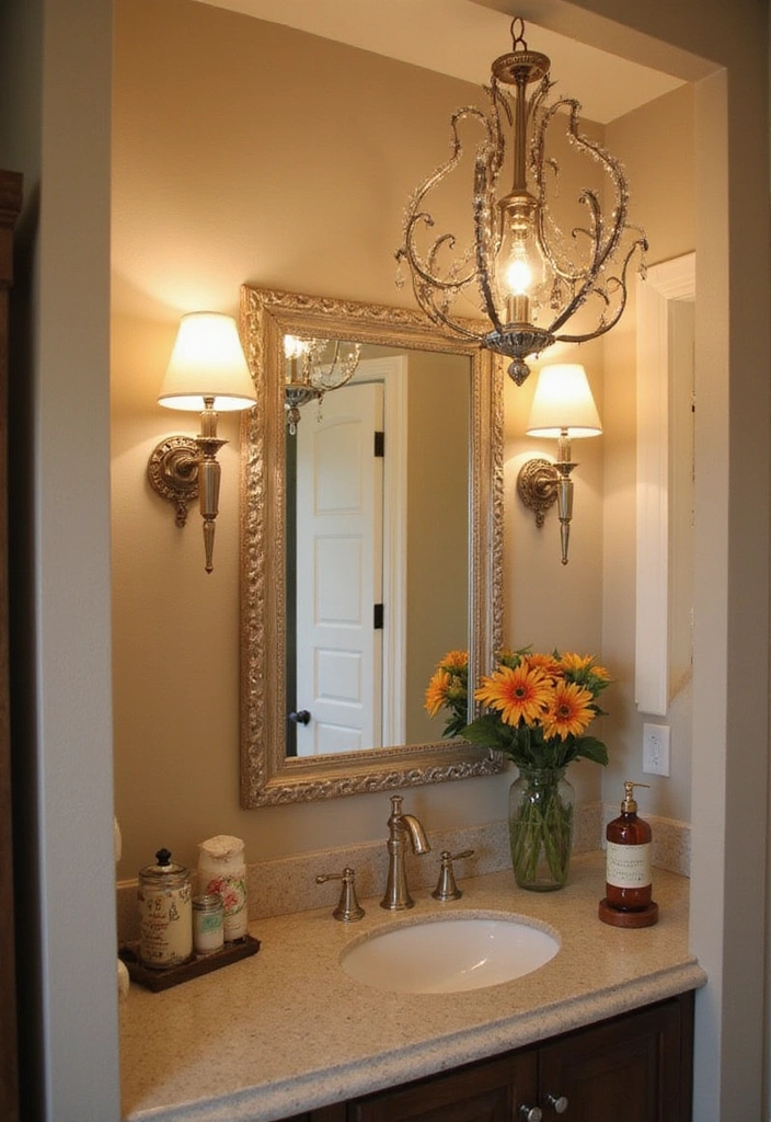 21 Jaw-Dropping Bathroom Decorating Ideas That Will Transform Your Space! - 6. Elegant Lighting Fixtures