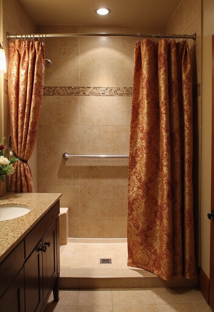 21 Jaw-Dropping Bathroom Decorating Ideas That Will Transform Your Space! - 7. Luxurious Shower Curtains