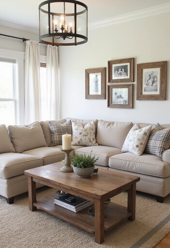 21 Country Farmhouse Decor Ideas That'll Make You Want to Move In! - 1. Cozy Farmhouse Living Room