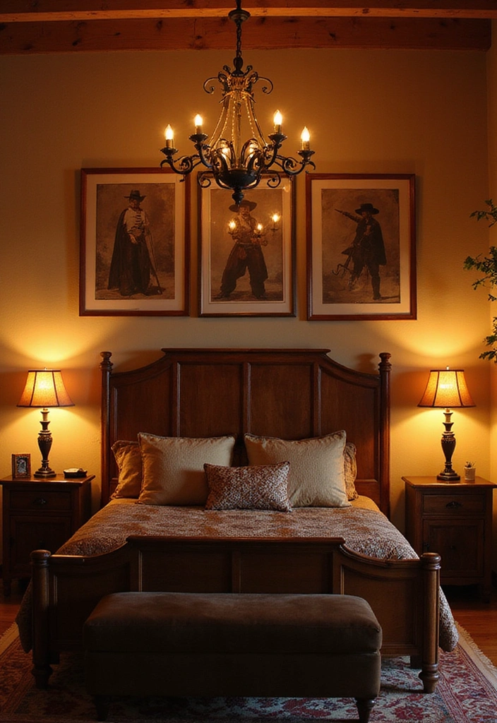 21 Western Bedroom Decor Ideas That'll Make You Feel Like a True Cowboy (You Won't Believe #7!) - 7. Unique Lighting Fixtures (You Won't Believe #7!)