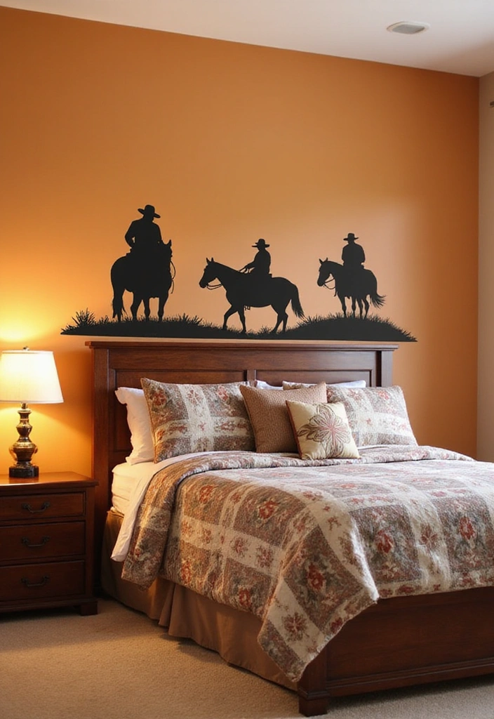21 Western Bedroom Decor Ideas That'll Make You Feel Like a True Cowboy (You Won't Believe #7!) - 14. Cowboy-inspired Wall Decals