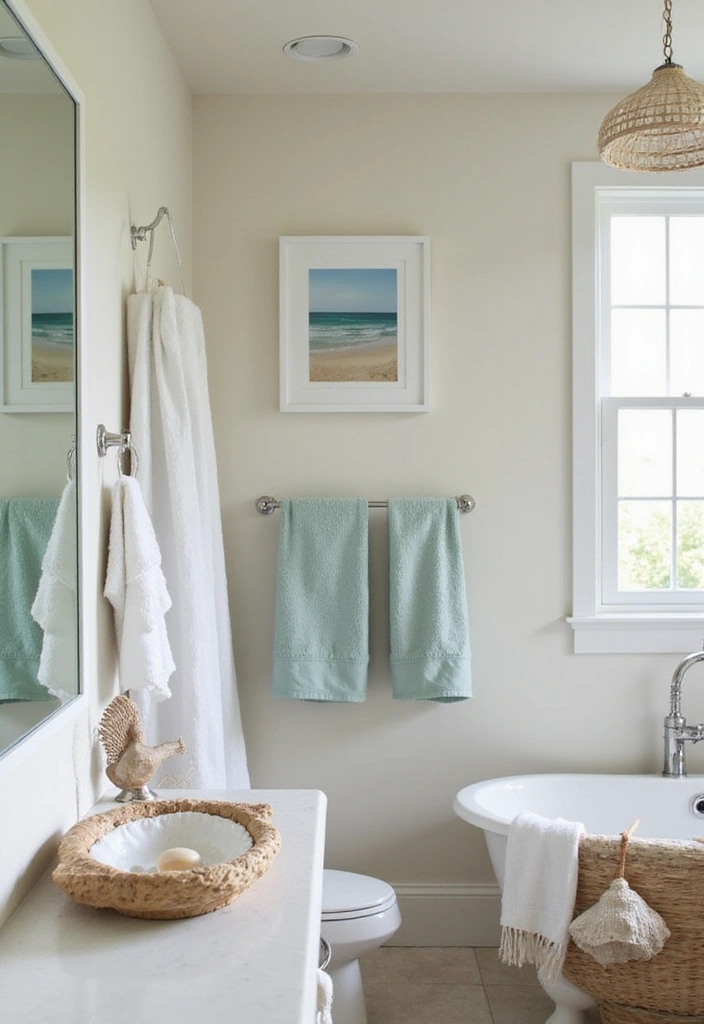21 Modern Beach House Decor Ideas That Will Make You Feel Like You’re on Vacation Every Day! - 18. Beachy Bathroom Decor