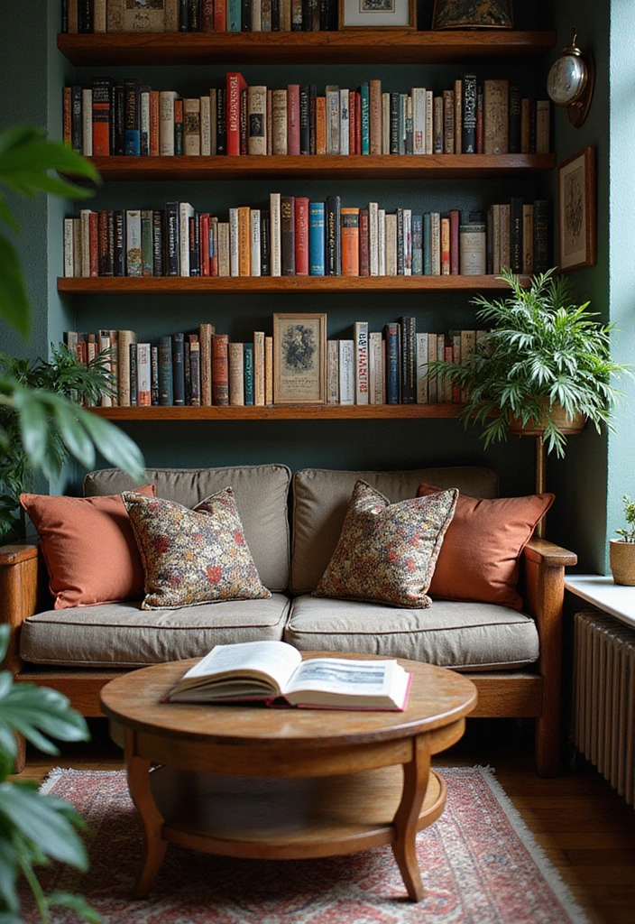 21 Hippie Room Decor Ideas That Will Transform Your Space into a Bohemian Paradise! - 19. Eclectic Book Collection