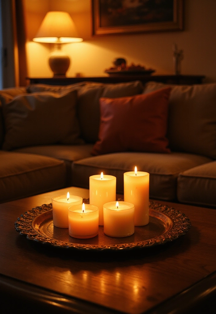 21 Living Room Decor Ideas That Will Transform Your Space into a Cozy Retreat! - 20. Warmth from Candles