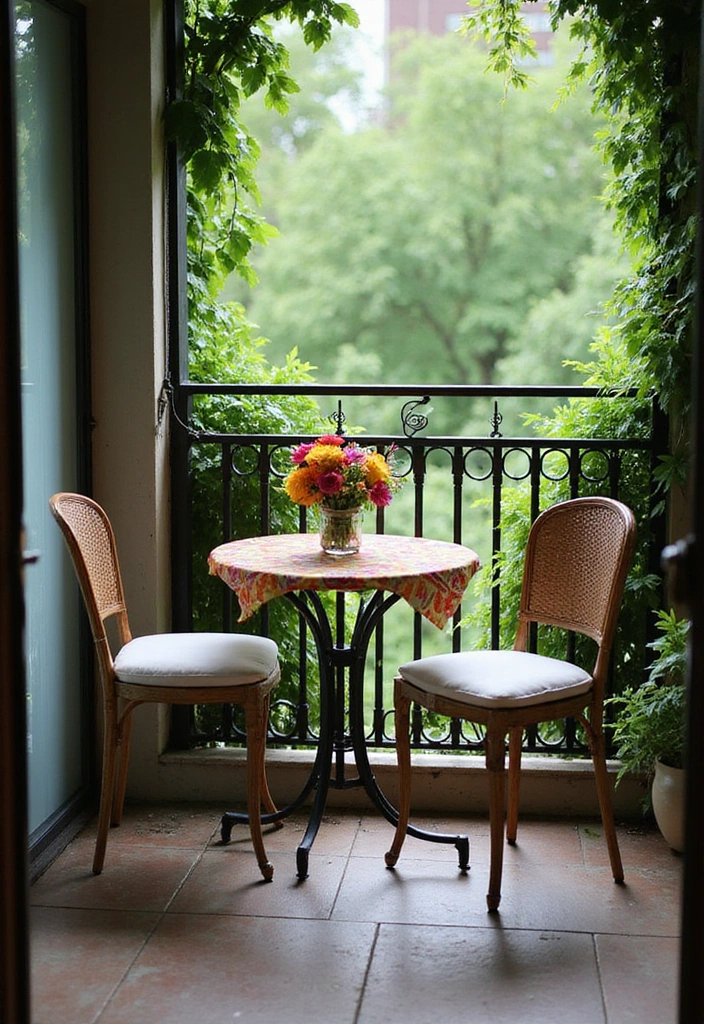 21 Stunning Apartment Balcony Decorating Ideas That Will Transform Your Outdoor Space! - 3. Stylish Bistro Set