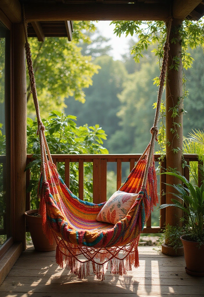 21 Stunning Apartment Balcony Decorating Ideas That Will Transform Your Outdoor Space! - 12. Hammock Swing