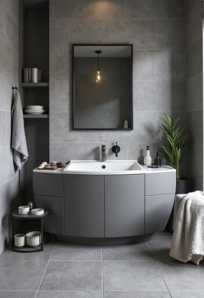 21 Zen Bathroom Decor Ideas That Will Transform Your Space into a Tranquil Oasis! - 11. Monochrome Aesthetic